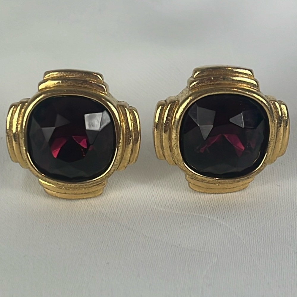 Givenchy Vintage Amethyst Crystal Earrings